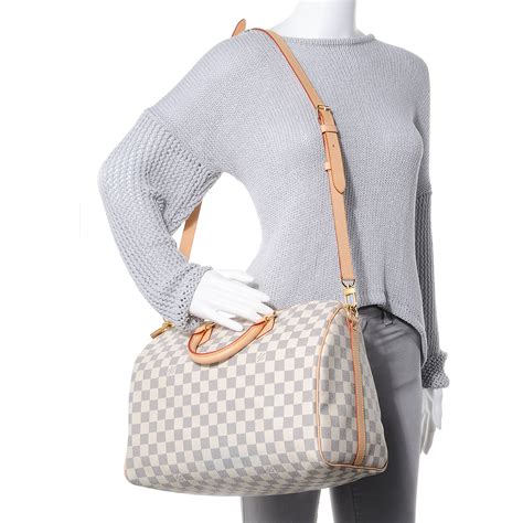 louis vuitton speedy bandouliere 30 vs 35 damier azur|Altro.